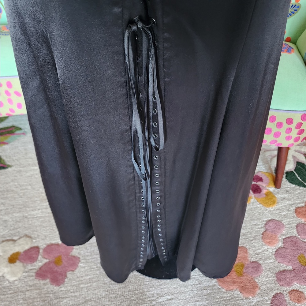 Gorgeous Vera Wang Black Satin Gown Floor Length Corset Back 6 - Picture 6 of 8